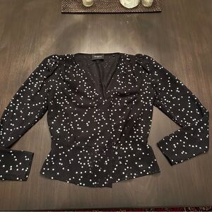 The Kooples Sheer Foil Star Wrap Top